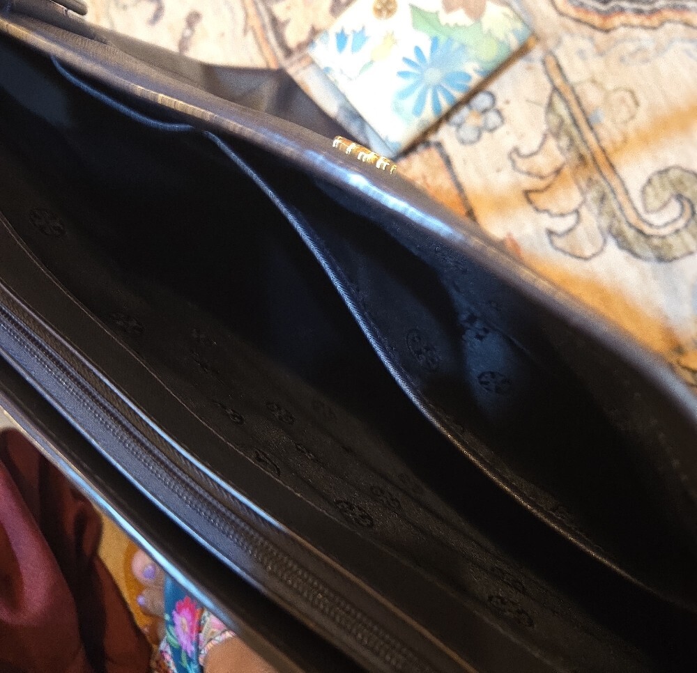Tory Burch Black Leather Tote Bag And Wallet - Picture 7 of 12